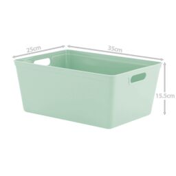 simpa 11L Plastic Studio Organiser Trays with Handles - Set of 6 in Pale Green - thumbnail 4