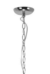 Orsina Glass & Chrome 6 Arm Chandelier, Elegant Glass Lighting Fixture, Chrome Finish Chandelier, Ceiling Light in Silver - thumbnail 5