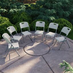 Home Discount Home Vida Portable Folding Chairs Indoor & Outdoor - Set of 6 in White - thumbnail 3