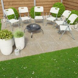 Home Discount Home Vida Portable Folding Chairs Indoor & Outdoor - Set of 6 in White - thumbnail 1