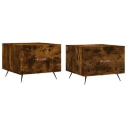 Berkfield Home Coffee Tables 2 pcs Smoked Oak 50x50x40 cm Engineered Wood in Brown - Size: 50 x 50 x 40 cm - thumbnail 1
