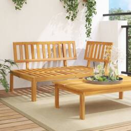 Berkfield Home Beautiful Garden Pallet Corner Sofa Solid Wood Acacia in Brown - thumbnail 2