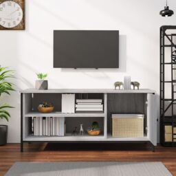 Berkfield Home TV Cabinet Grey Sonoma 100x40x45 cm Engineered Wood - Size: 100 x 40 x 45 cm - thumbnail 3
