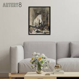 "Artery8 Silk Mercer Bazaar El Ghatasheh Roberts Black Framed Canvas Wall Art in Brown - Size: W12"" x H16""" - thumbnail 3