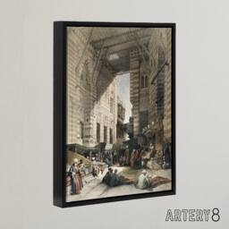 "Artery8 Silk Mercer Bazaar El Ghatasheh Roberts Black Framed Canvas Wall Art in Brown - Size: W12"" x H16""" - thumbnail 2