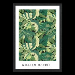 ARTZE William Morris Acanthus in Bright Green Art Print / Black Frame / SIZE: A2 - Size: A4 - thumbnail 2