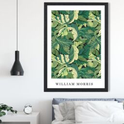 ARTZE William Morris Acanthus in Bright Green Art Print / Black Frame / SIZE: A2 - Size: A4 - thumbnail 1
