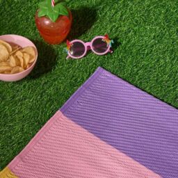 OHS Kids Outdoor Garden Rug Waterproof Area Rainbow Stripe Mat - Size: 80 cm x 150 cm - thumbnail 6