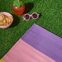 OHS Kids Outdoor Garden Rug Waterproof Area Rainbow Stripe Mat - Size: 80 cm x 150 cm - thumbnail 4