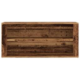 Berkfield Home Shoe Bench Old Wood 100x35x45 cm Engineered Wood in Brown - Size: 100 x 35 x 45 cm - thumbnail 4