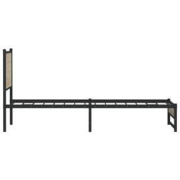 Berkfield Home Metal Bed Frame without Mattress Sonoma Oak 100x200 cm in Brown - thumbnail 6