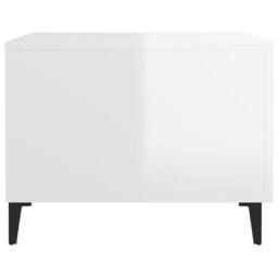 Berkfield Home Coffee Tables with Metal Legs 2 pcs High Gloss White 50x50x40 cm - Size: 50 x 50 x 40 cm - thumbnail 8