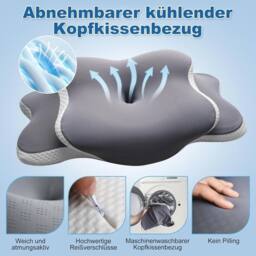 FLAVORA Ultra Pain Relief Cooling Pillow for Neck Support in Grey - Size: Cot - thumbnail 3