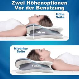 FLAVORA Ultra Pain Relief Cooling Pillow for Neck Support in Grey - Size: Cot - thumbnail 6