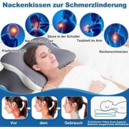 FLAVORA Ultra Pain Relief Cooling Pillow for Neck Support in Grey - Size: Cot - thumbnail 2