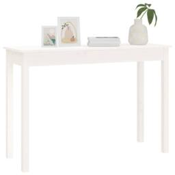 Berkfield Home Console Table White 110x40x75 cm Solid Wood Pine - Size: 110 x 40 x 75 cm - thumbnail 4