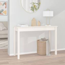 Berkfield Home Console Table White 110x40x75 cm Solid Wood Pine - Size: 110 x 40 x 75 cm - thumbnail 2