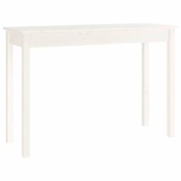 Berkfield Home Console Table White 110x40x75 cm Solid Wood Pine - Size: 110 x 40 x 75 cm - thumbnail 1