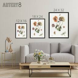 "Artery8 Poppies Butterflies & Dragonfly Teyler Black Framed Canvas Wall Art in White - Size: W12"" x H16""" - thumbnail 4
