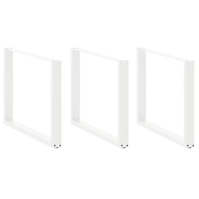 Berkfield Home Coffee Table Legs U-Shaped 2 pcs White 100x(72-73) cm Steel - image 1