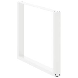 Berkfield Home Coffee Table Legs U-Shaped 2 pcs White 100x(72-73) cm Steel - thumbnail 4