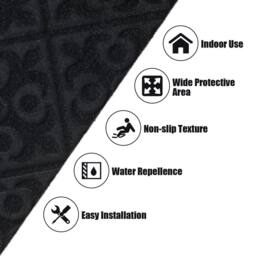 CASART 15PCS Non-Slip Stair Mats 76cm x20cm Stair Treads Carpet Stairway Rugs in Black - Size: 76 cm x20 cm - thumbnail 7