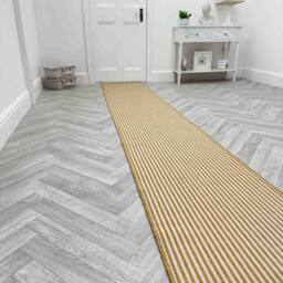 runrug Carpet Runner Rug - Indoor/Outdoor, Reversible, 2mm - 'Pinstripe' in Beige - Size: 70 cm x 390 cm - thumbnail 3