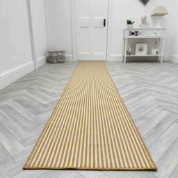 runrug Carpet Runner Rug - Indoor/Outdoor, Reversible, 2mm - 'Pinstripe' in Beige - Size: 70 cm x 390 cm - thumbnail 4
