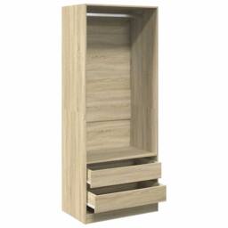 Berkfield Home Wardrobe Sonoma Oak 80x50x200 cm Engineered Wood in Brown - Size: 80 x 50 x 200 cm - thumbnail 5