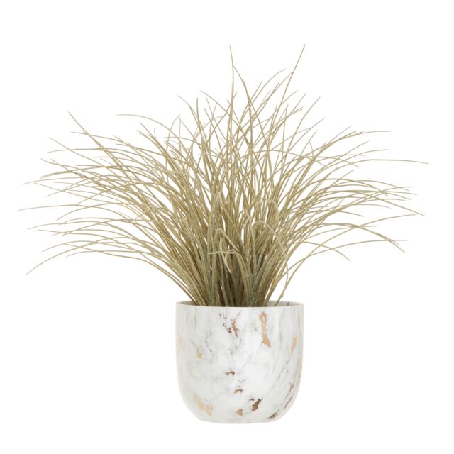 Orsina Fiori Artificial Grass Plant In Ceramic Pot, Faux Plant Decor With Natural Withered Look, Easy Maintenance in White - image 1