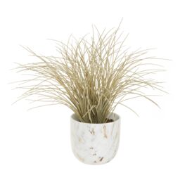Orsina Fiori Artificial Grass Plant In Ceramic Pot, Faux Plant Decor With Natural Withered Look, Easy Maintenance in White - thumbnail 2