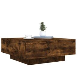 Berkfield Home Coffee Table Smoked Oak 80x80x31 cm Engineered Wood in Brown - Size: 80 x 80 x 31 cm - thumbnail 4