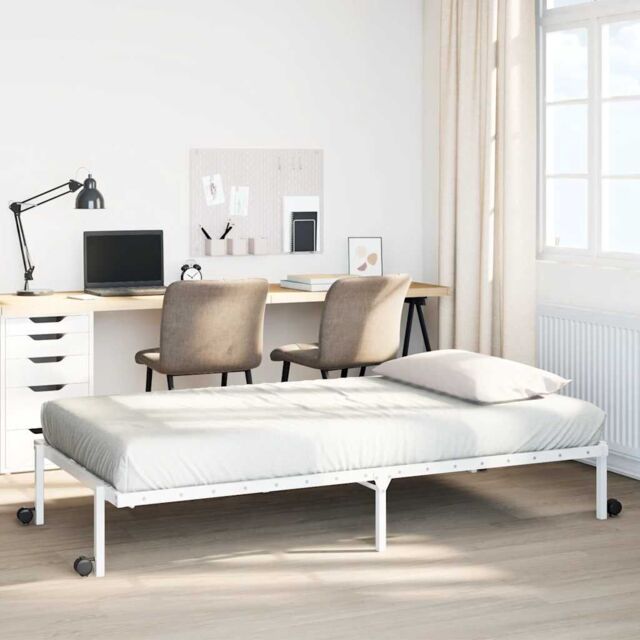 Berkfield Home Bed Frame without Mattress Foldable White 100x190 cm Steel - image 1