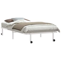 Berkfield Home Bed Frame without Mattress Foldable White 100x190 cm Steel - thumbnail 3