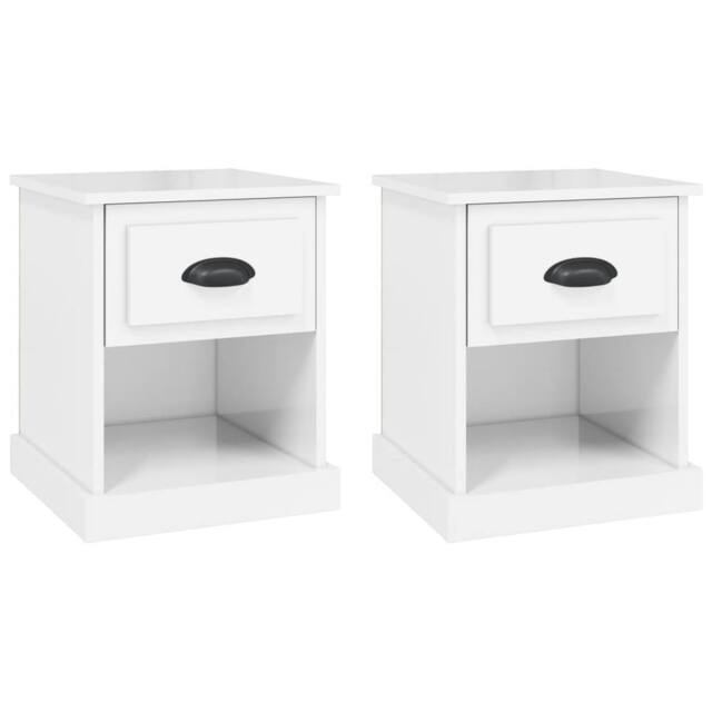 Berkfield Home Bedside Cabinets 2 pcs High Gloss White 39x39x47.5 cm Engineered Wood - image 1