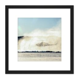 Artery8 Military USA USAF AH-1W Super Cobra Helicopter Photo 8X8 Inch Square Wooden Framed Wall Art Print Picture with Mount in Black - thumbnail 1