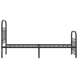 Berkfield Home Metal Bed Frame without Mattress with Footboard Black 75x190cm - Size: 75x190 cm - thumbnail 5