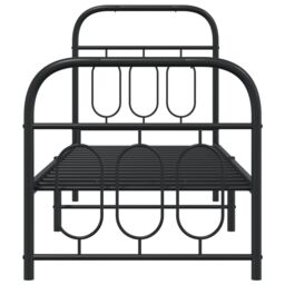 Berkfield Home Metal Bed Frame without Mattress with Footboard Black 75x190cm - Size: 75x190 cm - thumbnail 4