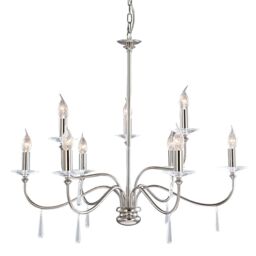 Loops 9Chandelier LIght Highly Polished Nickel LED E14 60W in Metallics - thumbnail 1
