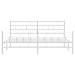 Berkfield Home Metal Bed Frame with Headboard & Footboard White 200x200 cm - thumbnail 5