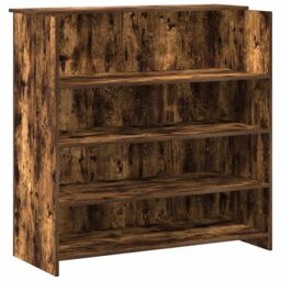 Berkfield Home Reception Desk Smoked Oak 180x50x103.5 cm Engineered Wood in Brown - thumbnail 8