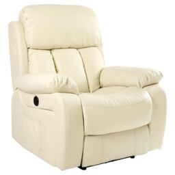More4Homes Chester Electric Bonded Leather Automatic Recliner Heat & Massage Chair in Black - thumbnail 4