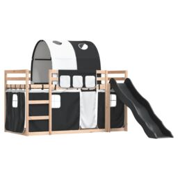Berkfield Home Bunk Bed without Mattress with Slide White & Black 80x200 cm - thumbnail 3