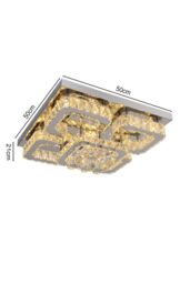 Living and Home Modern Fancy Crystal LED Flush Mount Ceiling Light in Silver - thumbnail 6