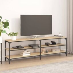 Berkfield Home TV Cabinet Sonoma Oak 160x30x50 cm Engineered Wood in Brown - Size: 160 x 30 x 50 cm - thumbnail 1
