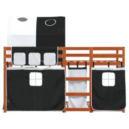 Berkfield Home Bunk Bed without Mattress White&Black 90x190 cm Single Solid Wood Pine in Black - thumbnail 5
