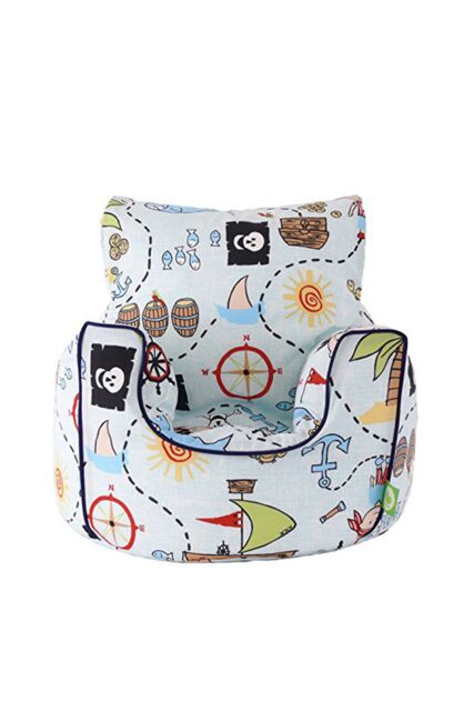 Bean Lazy Cotton Blue Pirate Island Bean Bag Arm Chair Toddler Size in Light Blue - Size: Small - image 1