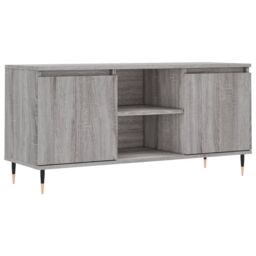 Berkfield Home TV Cabinet Grey Sonoma 104x35x50 cm Engineered Wood - Size: 104 x 35 x 50 cm - thumbnail 2
