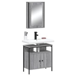 Berkfield Home 2 Piece Bathroom Furniture Set Grey Sonoma Engineered Wood - thumbnail 1