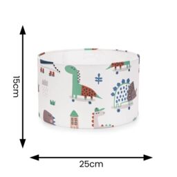 ValueLights Dino Childrens Nursery Drum Ceiling Floor Light Lamp Shade & 10w LED - thumbnail 4